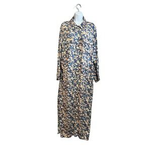 Haute Hippie‎ Tribe Woven Button Front Floral Shirt Dress Sz XL Women's